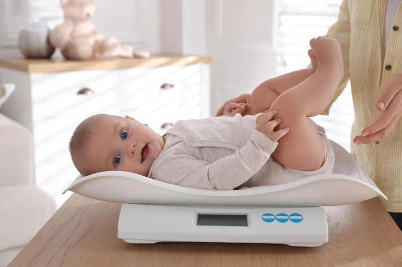 Baby on a scale